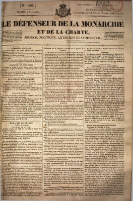 Le défenseur de la monarchie et de la charte Dienstag 27. April 1830