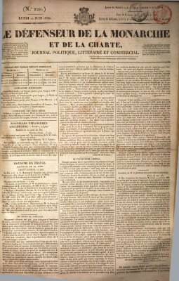 Le défenseur de la monarchie et de la charte Montag 21. Juni 1830