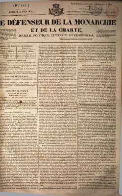 Le défenseur de la monarchie et de la charte Samstag 26. Juni 1830