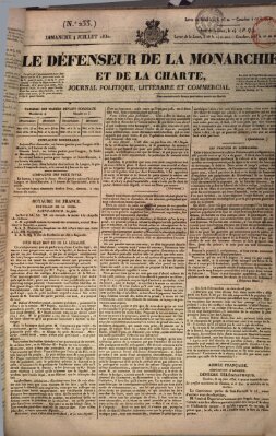 Le défenseur de la monarchie et de la charte Sonntag 4. Juli 1830