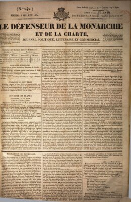 Le défenseur de la monarchie et de la charte Dienstag 13. Juli 1830