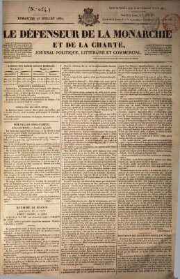 Le défenseur de la monarchie et de la charte Sonntag 25. Juli 1830