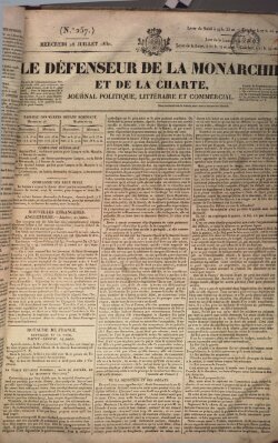 Le défenseur de la monarchie et de la charte Mittwoch 28. Juli 1830