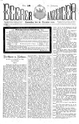 Egerer Anzeiger Donnerstag 29. Dezember 1864