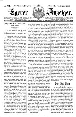 Egerer Anzeiger Donnerstag 14. Juni 1866