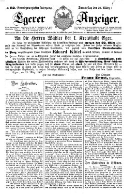 Egerer Anzeiger Donnerstag 21. März 1867