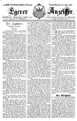 Egerer Anzeiger Donnerstag 13. Juni 1867