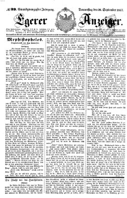 Egerer Anzeiger Donnerstag 26. September 1867