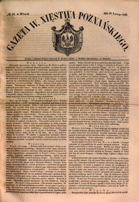 Gazeta Wielkiego Xięstwa Poznańskiego Dienstag 20. Februar 1849