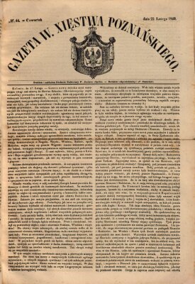 Gazeta Wielkiego Xięstwa Poznańskiego Donnerstag 22. Februar 1849