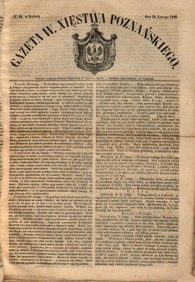 Gazeta Wielkiego Xięstwa Poznańskiego Samstag 24. Februar 1849