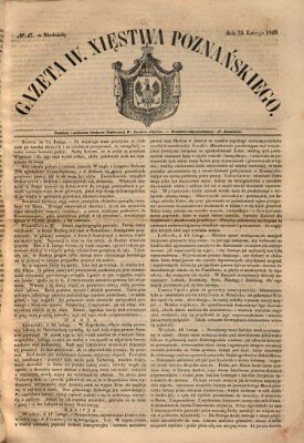 Gazeta Wielkiego Xięstwa Poznańskiego Sonntag 25. Februar 1849