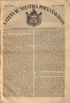 Gazeta Wielkiego Xięstwa Poznańskiego Dienstag 27. Februar 1849