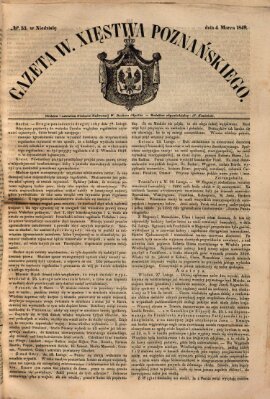 Gazeta Wielkiego Xięstwa Poznańskiego Sonntag 4. März 1849