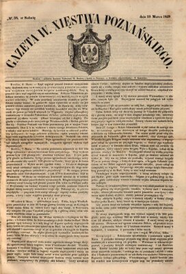 Gazeta Wielkiego Xięstwa Poznańskiego Samstag 10. März 1849