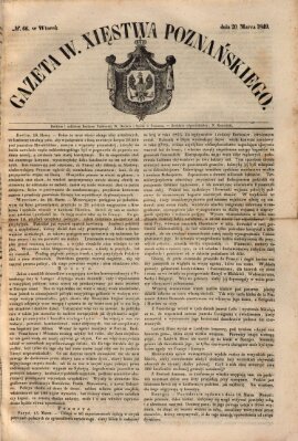 Gazeta Wielkiego Xięstwa Poznańskiego Dienstag 20. März 1849