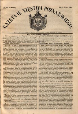 Gazeta Wielkiego Xięstwa Poznańskiego Samstag 24. März 1849