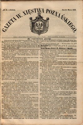 Gazeta Wielkiego Xięstwa Poznańskiego Samstag 31. März 1849