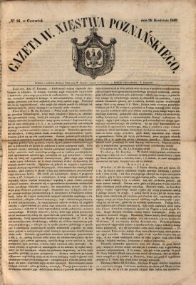 Gazeta Wielkiego Xięstwa Poznańskiego Donnerstag 26. April 1849