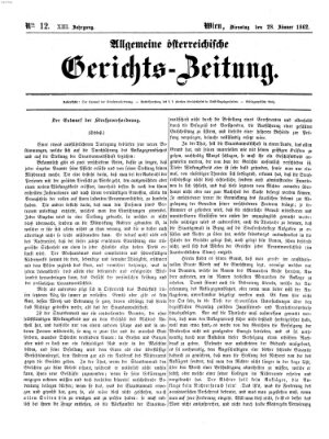 Allgemeine österreichische Gerichts-Zeitung Dienstag 28. Januar 1862