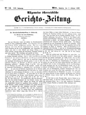 Allgemeine österreichische Gerichts-Zeitung Samstag 1. Februar 1862