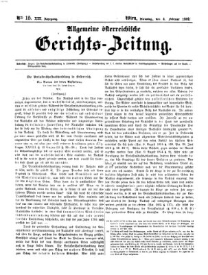 Allgemeine österreichische Gerichts-Zeitung Dienstag 4. Februar 1862