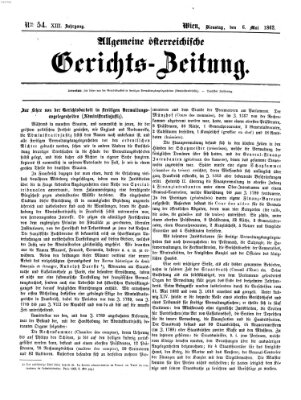 Allgemeine österreichische Gerichts-Zeitung Dienstag 6. Mai 1862