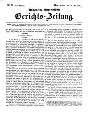 Allgemeine österreichische Gerichts-Zeitung Dienstag 20. Mai 1862