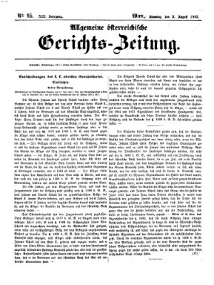 Allgemeine österreichische Gerichts-Zeitung Samstag 9. August 1862