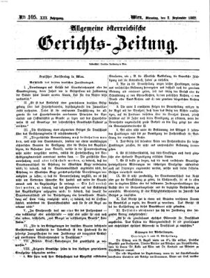 Allgemeine österreichische Gerichts-Zeitung Dienstag 2. September 1862