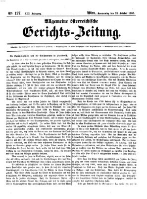 Allgemeine österreichische Gerichts-Zeitung Donnerstag 23. Oktober 1862