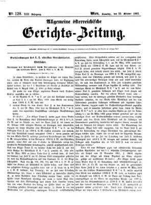 Allgemeine österreichische Gerichts-Zeitung Samstag 25. Oktober 1862