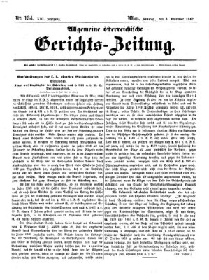 Allgemeine österreichische Gerichts-Zeitung Samstag 8. November 1862