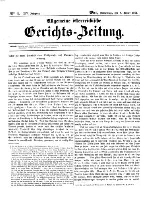 Allgemeine österreichische Gerichts-Zeitung Donnerstag 8. Januar 1863