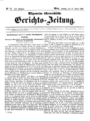 Allgemeine österreichische Gerichts-Zeitung Samstag 17. Januar 1863