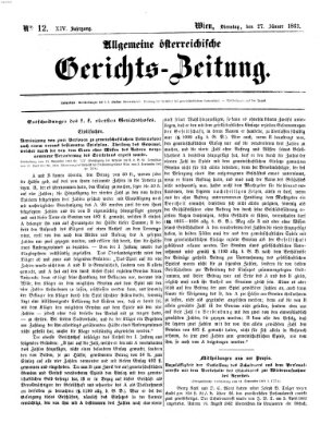 Allgemeine österreichische Gerichts-Zeitung Dienstag 27. Januar 1863