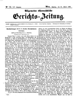 Allgemeine österreichische Gerichts-Zeitung Samstag 31. Januar 1863