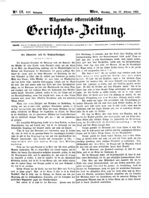 Allgemeine österreichische Gerichts-Zeitung Dienstag 10. Februar 1863