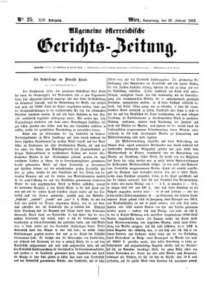 Allgemeine österreichische Gerichts-Zeitung Donnerstag 26. Februar 1863