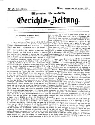 Allgemeine österreichische Gerichts-Zeitung Samstag 28. Februar 1863