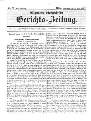 Allgemeine österreichische Gerichts-Zeitung Donnerstag 5. März 1863