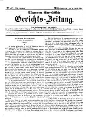 Allgemeine österreichische Gerichts-Zeitung Donnerstag 26. März 1863