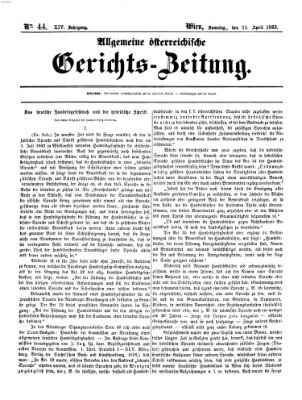 Allgemeine österreichische Gerichts-Zeitung Samstag 11. April 1863