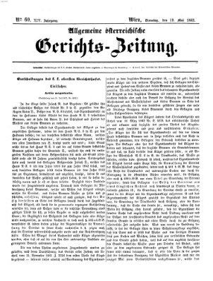 Allgemeine österreichische Gerichts-Zeitung Dienstag 19. Mai 1863