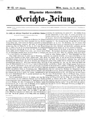 Allgemeine österreichische Gerichts-Zeitung Samstag 30. Mai 1863