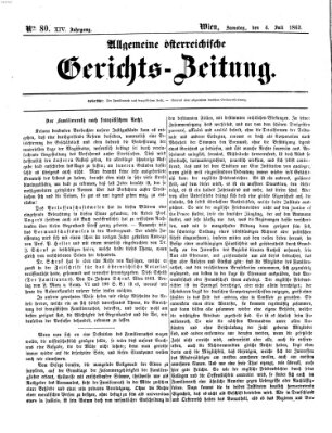 Allgemeine österreichische Gerichts-Zeitung Samstag 4. Juli 1863