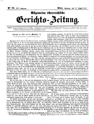 Allgemeine österreichische Gerichts-Zeitung Dienstag 11. August 1863