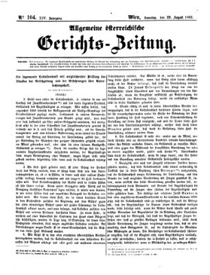 Allgemeine österreichische Gerichts-Zeitung Samstag 29. August 1863