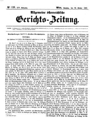 Allgemeine österreichische Gerichts-Zeitung Samstag 24. Oktober 1863