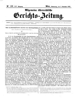 Allgemeine österreichische Gerichts-Zeitung Donnerstag 5. November 1863